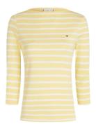 Slim Cody Boat-Nk 3/4Slv Tops T-shirts & Tops Long-sleeved Yellow Tomm...