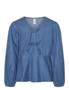 Vmdemi Ls Top Wvn Girl Tops Blouses & Tunics Blue Vero Moda Girl