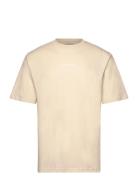 Essentials Puff Logo Tshirt Tops T-Kortærmet Skjorte Cream SIXTH JUNE