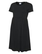 Mlmia Ss Jrs Abk Skater Dress Noos Knælang Kjole Black Mamalicious