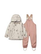 Manu Rainwear Set Outerwear Rainwear Rainwear Sets Cream Liewood