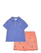 Mesh Polo Shirt & Chino Short Set Sets Sets With Short-sleeved T-shirt...