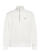 Shield Half-Zip Tops Sweatshirts & Hoodies Hoodies White GANT