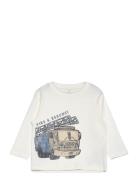 Nmmdusty Nreg Ls Top Box Tops T-shirts Long-sleeved T-Skjorte Cream Na...