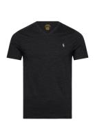 Custom Slim Fit Jersey V-Neck T-Shirt Tops T-Kortærmet Skjorte Black P...