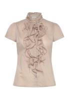 Tillisz Ss Shirt Tops Blouses Short-sleeved Beige Saint Tropez