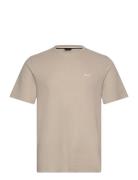 Waffle T-Shirt Tops T-Kortærmet Skjorte Beige BOSS