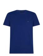 Stretch Slim Fit Tee Tops T-Kortærmet Skjorte Blue Tommy Hilfiger