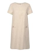 363 01 Hannah Dress Knælang Kjole Beige Ida Sjöstedt