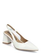 Biamaralyn Slingback Patent Shoes Heels Pumps Sling Backs White Bianco