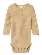 Nbmomilo Ls Nreg Body Lil Bodies Long-sleeved Beige Lil'Atelier