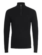 Oscar Half-Zip Knit Tops Knitwear Half Zip Jumpers Black Clean Cut Cop...