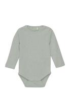 Body Ls Mélange Bodies Long-sleeved Green Fixoni