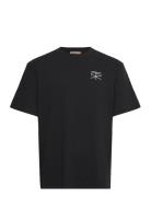 Thorsten Recycled Cotton Jrsy Tops T-Kortærmet Skjorte Black Rue De To...