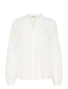 Crolivia Shirt Tops Blouses Long-sleeved White Cream