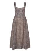 Lilah Corset Midi Dress Knælang Kjole Brown Bardot