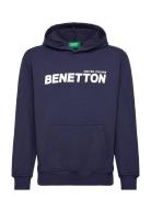 Sweater W/Hood Tops Sweatshirts & Hoodies Hoodies Navy United Colors O...