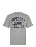 Athletic Ess Tee Tops T-Kortærmet Skjorte Grey Superdry