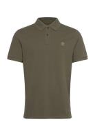 Pique Short Sleeve Polo Tops Polos Short-sleeved Green Timberland