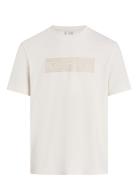 Textured Embroidery T-Shirt Tops T-Kortærmet Skjorte White Calvin Klei...