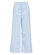 Objlisa Wide Pant Aop Noos Bottoms Trousers Wide Leg Blue Object