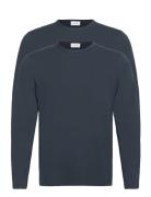 Emil 2-Pack Long Sleeve Designers T-Langærmet Skjorte Blue WOOD WOOD