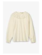 Talla Frill Tops T-shirts Long-sleeved T-Skjorte Cream MarMar Copenhag...