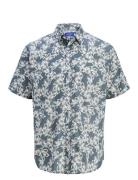 Jorjoshua Split Aop Shirt Ss Jnr Tops Shirts Short-sleeved Shirts Blue...