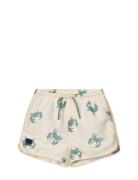 Aiden Printed Board Shorts Badeshorts Cream Liewood