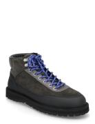 Olaf Lace-Up Boot - Charcoal Suede Snørestøvler Blue Garment Project