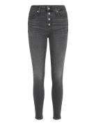 High Rise Super Skinny Ankle Bottoms Jeans Skinny Black Calvin Klein J...