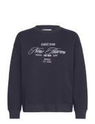 Graphic C-Neck Sweat Tops Sweatshirts & Hoodies Sweatshirts Navy GANT