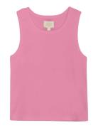 Top Rib Tops T-shirts Sleeveless Pink Creamie