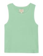 Top Rib Tops T-shirts Sleeveless Green Creamie