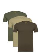 Slim Crewneck 3-Pack Tops T-Kortærmet Skjorte Green Polo Ralph Lauren