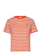 Reg Striped Shield Ss T-Shirt Tops T-shirts & Tops Short-sleeved Orang...