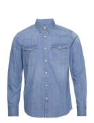 Barstow Western Standard Light Indigo - Worn In Tops Shirts Casual Blu...