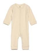 Sie Rib Solid Newborn Langærmet Body Beige Lindex