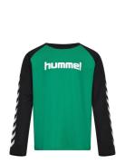 Hmlboys T-Shirt L/S Sport T-shirts Long-sleeved T-Skjorte Green Hummel