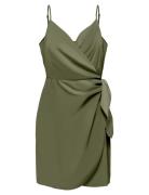 Onlalma Life Vis Isa Wrap Dress Solid Kort Kjole Khaki Green ONLY