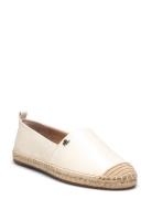 Cameryn Iv Tumbled Leather Espadrille Espadrillos Flade Sandal Cream L...