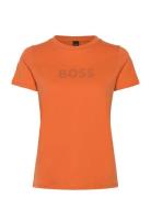 C_Elogo_5 Tops T-shirts & Tops Short-sleeved Orange BOSS