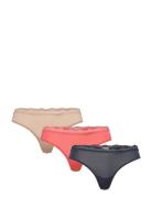 Thong 3Pk G-streng Undertøj Pink Calvin Klein