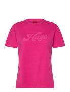 Damacia_4 Tops T-shirts & Tops Short-sleeved Pink HUGO