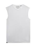 Raw Edge Slub Tank Tops T-shirts Sleeveless White Superdry