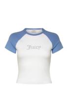 Contrast Raglan Baby Tee Tops T-shirts & Tops Short-sleeved White Juic...