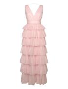 Tulle Frill Gown Maxikjole Festkjole Pink Bubbleroom