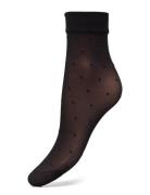 Doris Dots Socks Lingerie Socks Regular Socks Black Swedish Stockings