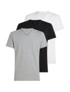 S/S V Neck 3Pk Tops T-Kortærmet Skjorte Black Calvin Klein