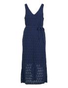 Viamalina V-Neck S/L Midi Dress/Pb Knælang Kjole Navy Vila